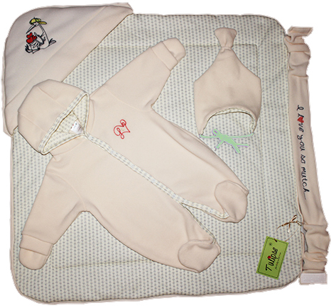 Комплект на выписку MAXI "BIG GIFT", сметанный Комплект на выписку MAXI "BIG GIFT", сметанный